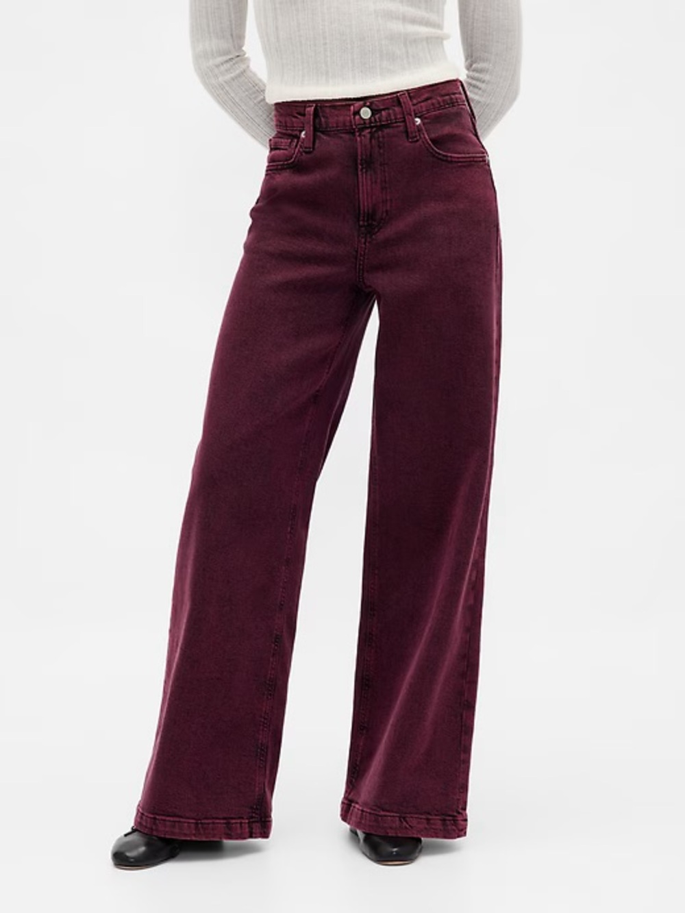 Women’s Gap Wide Leg Jeans in Wine/Maroon